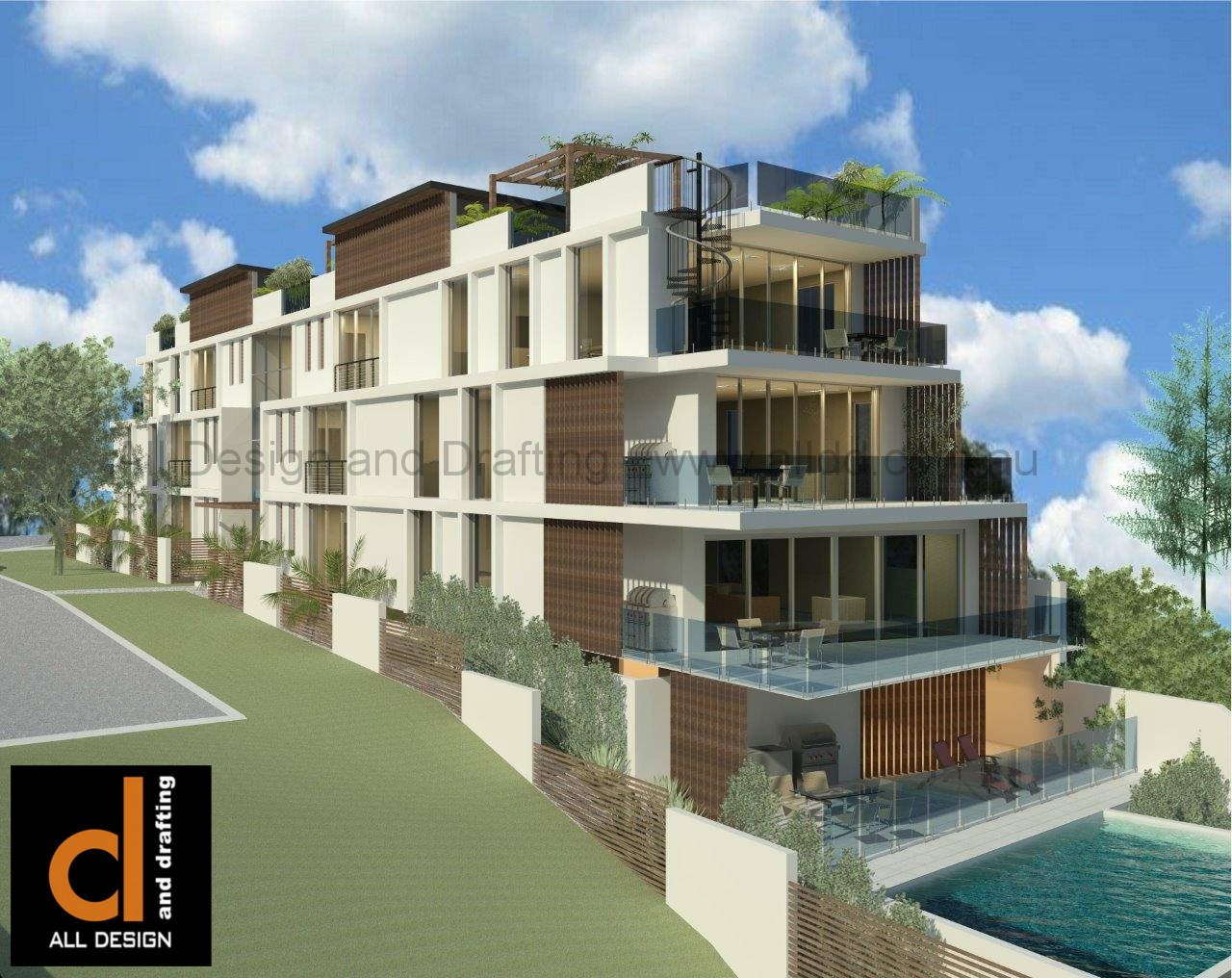 waterfront multi-unit development at Redcliffe Queensland waterside view