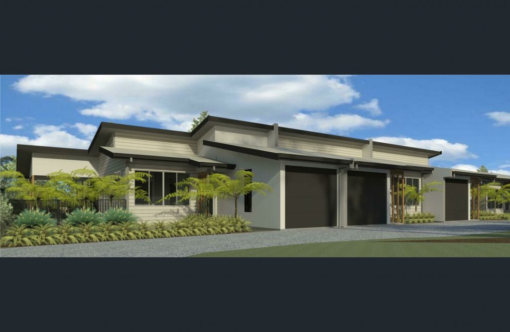 Impression of the front view of the units at Cooroy